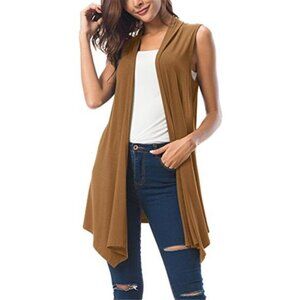 Women's Sleeveless Cardigan Summer Open Front Vest Lightweight Cool Coat
